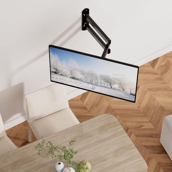 WALI TV Wall Mount Articulating LCD Monitor Full Motion 15 inch Extension Arm Tilt Swivel for Most 13 to 32 inch LED TV Flat Panel Screen with Mounting Holes up to 100x100mm (1330LM), Black - Image 8