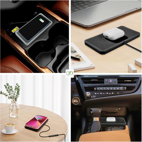 Wireless Charger, 15W Wireless Car Charger Charging pad Fast Wireless Phone Charger Cell Phone Wireless Charger pad Android Non Slip Wireless Charging mat galaxy21/20S9S10S8Note10 (C1P) - Image 3